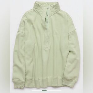Aerie Women’s Oversized Oh Snap Sweatshirt Color Dusty Sage Tart M